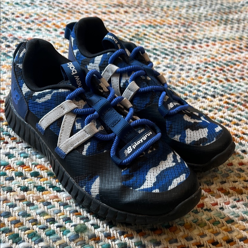 New Balance Kids Blue and Black Camo Sneakers